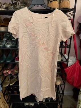 Positive Attitude Blush Linen-Blend Dress